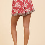 Palm Island Printed Crepe Shorts