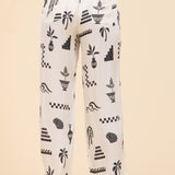 Beach Vibe Printed Satin Wide Leg Pant