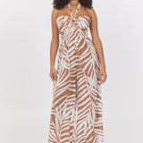 VH Printed Rayon Halter Jumpsuit