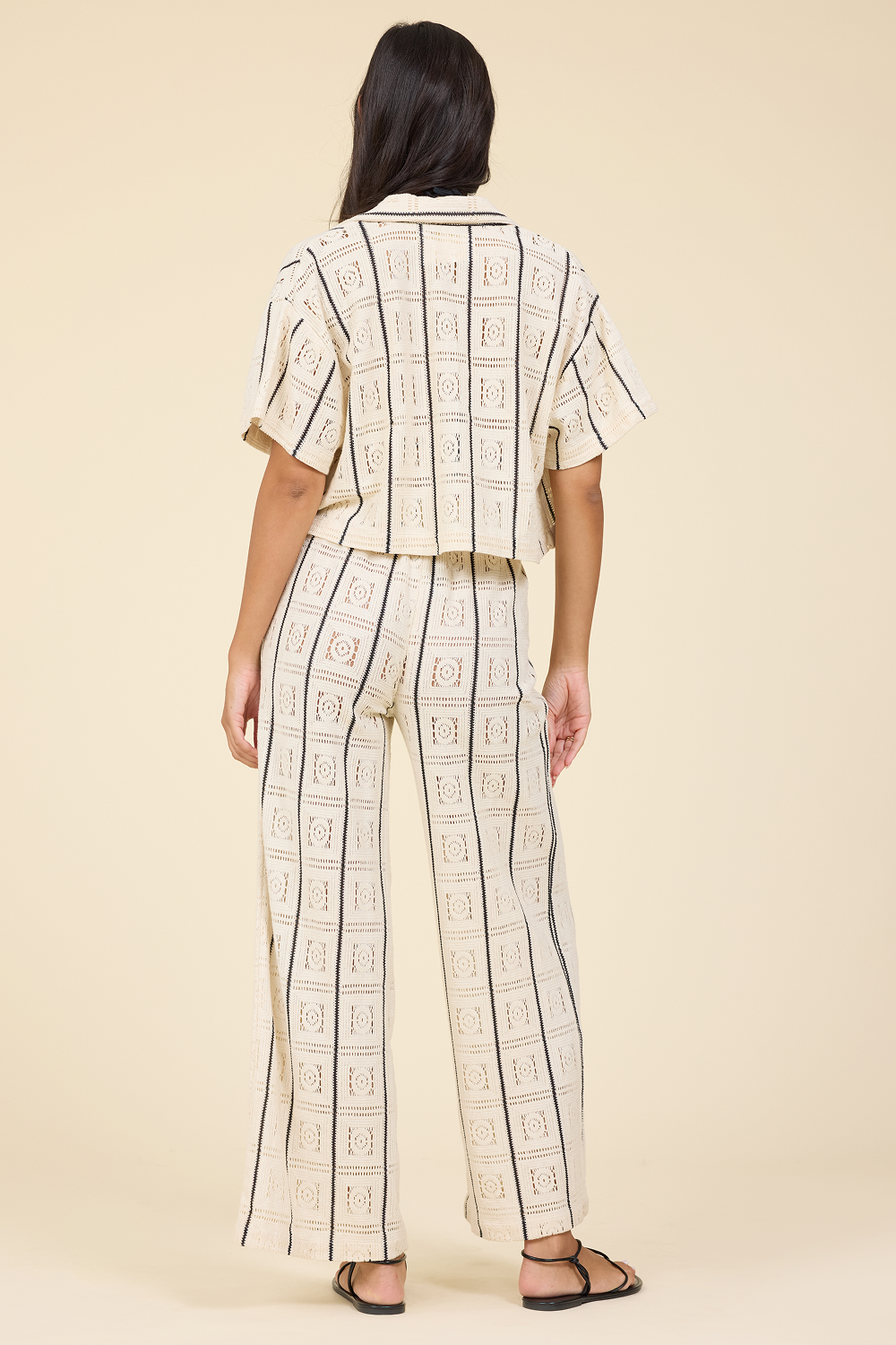 Square Crochet Wide Leg Pants
