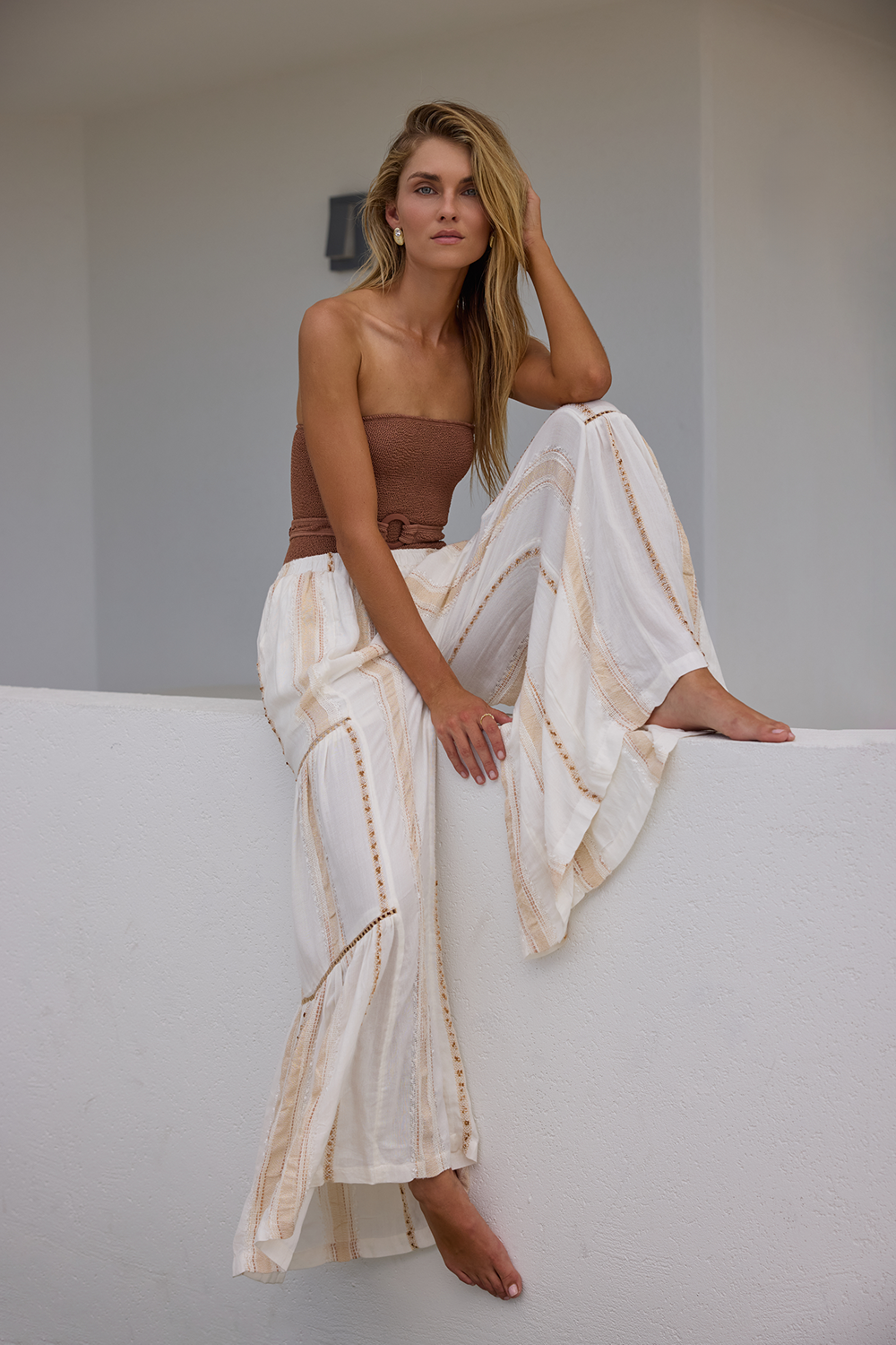 Tiered Wide Leg Pants