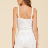 White Knit Cropped Tank