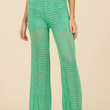 Summer Green Knit Wide Leg Pant