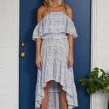 Pastel Ornate Stripe Ruffle Top