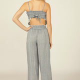Denim/Gold Stripe Handkerchief Top