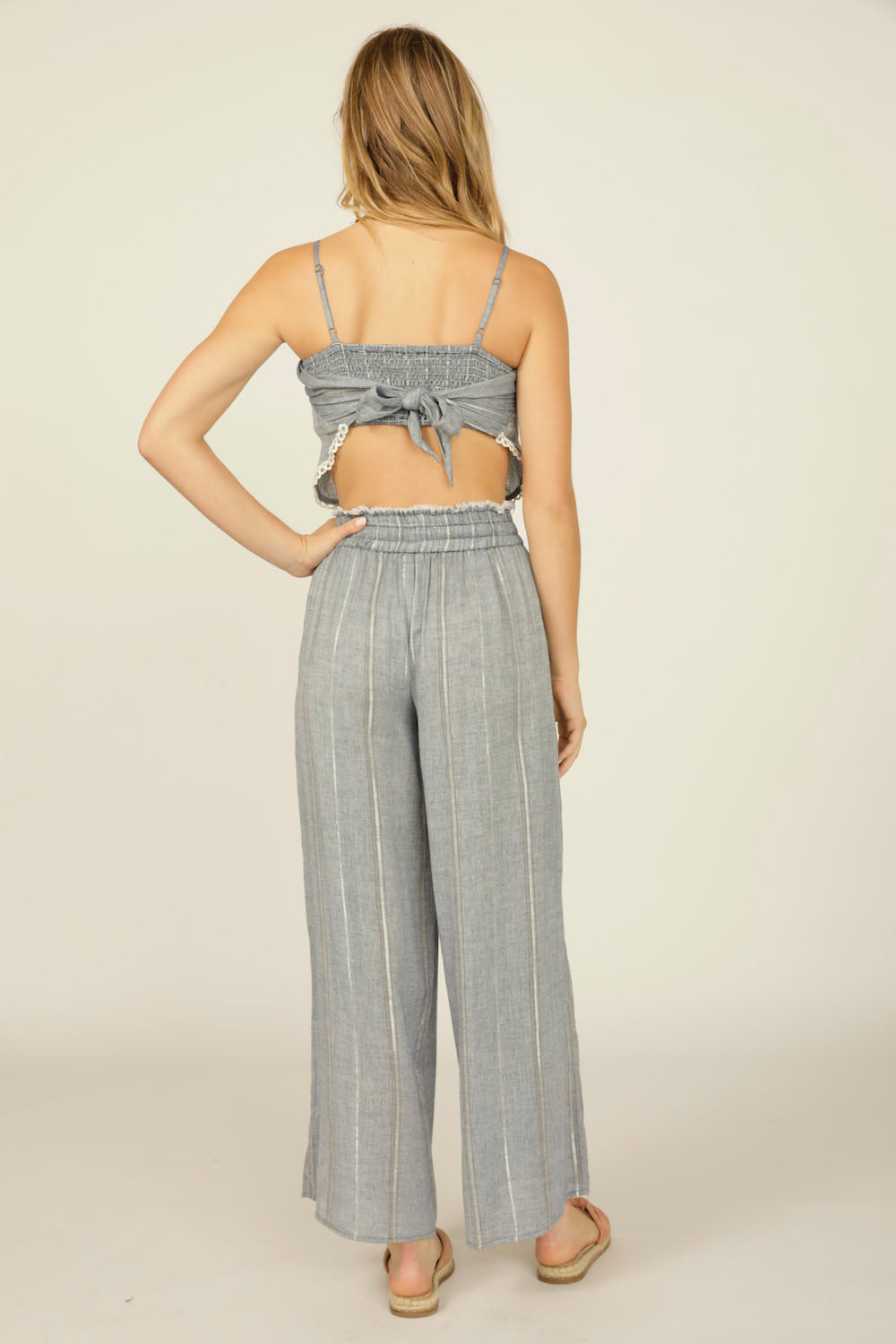 Denim/Gold Stripe Handkerchief Top