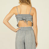 Denim/Gold Stripe Handkerchief Top