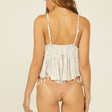 Palm Beach Stripe Ruffle Cami Top