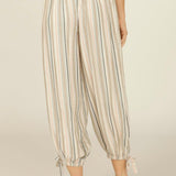 Tuscany Stripe Crochet Waist Genie Pant