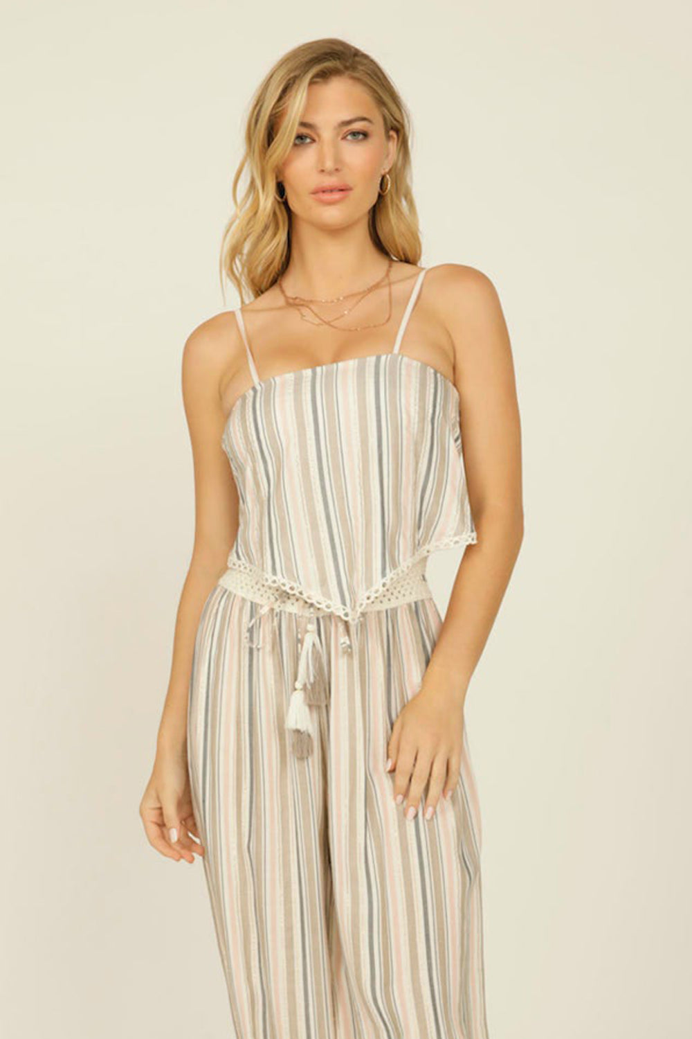 Tuscany Stripe Tie Back Handkerchief Top