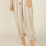 Tuscany Stripe Crochet Waist Genie Pant