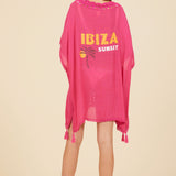 Hot Pink Ibiza Jet Setter Embellished Cover Up