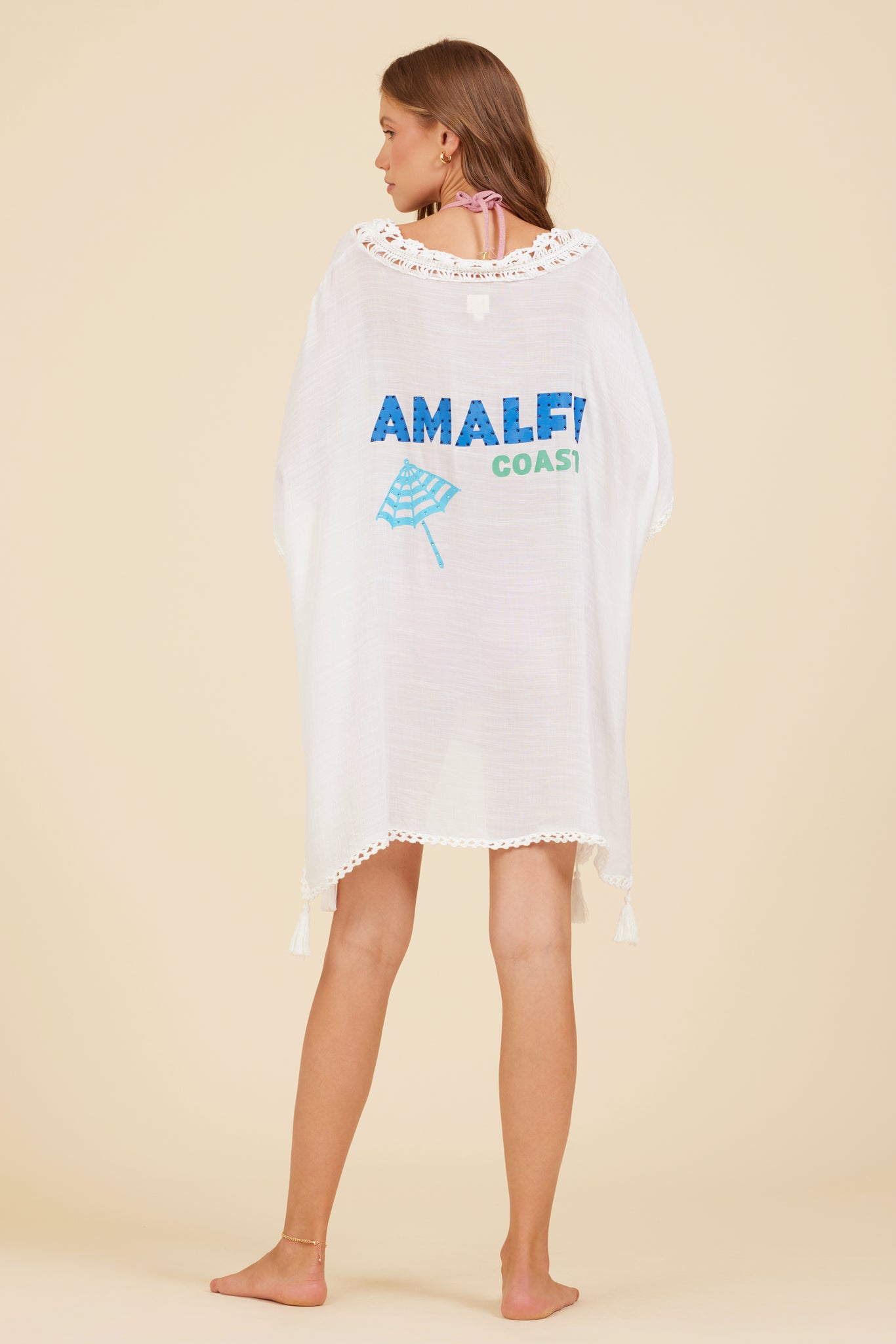 White Amalfi Jet Setter Embellished Cover Up
