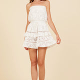 White Lace Crochet Mix Tube Dress