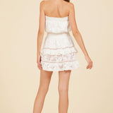 White Lace Crochet Mix Tube Dress