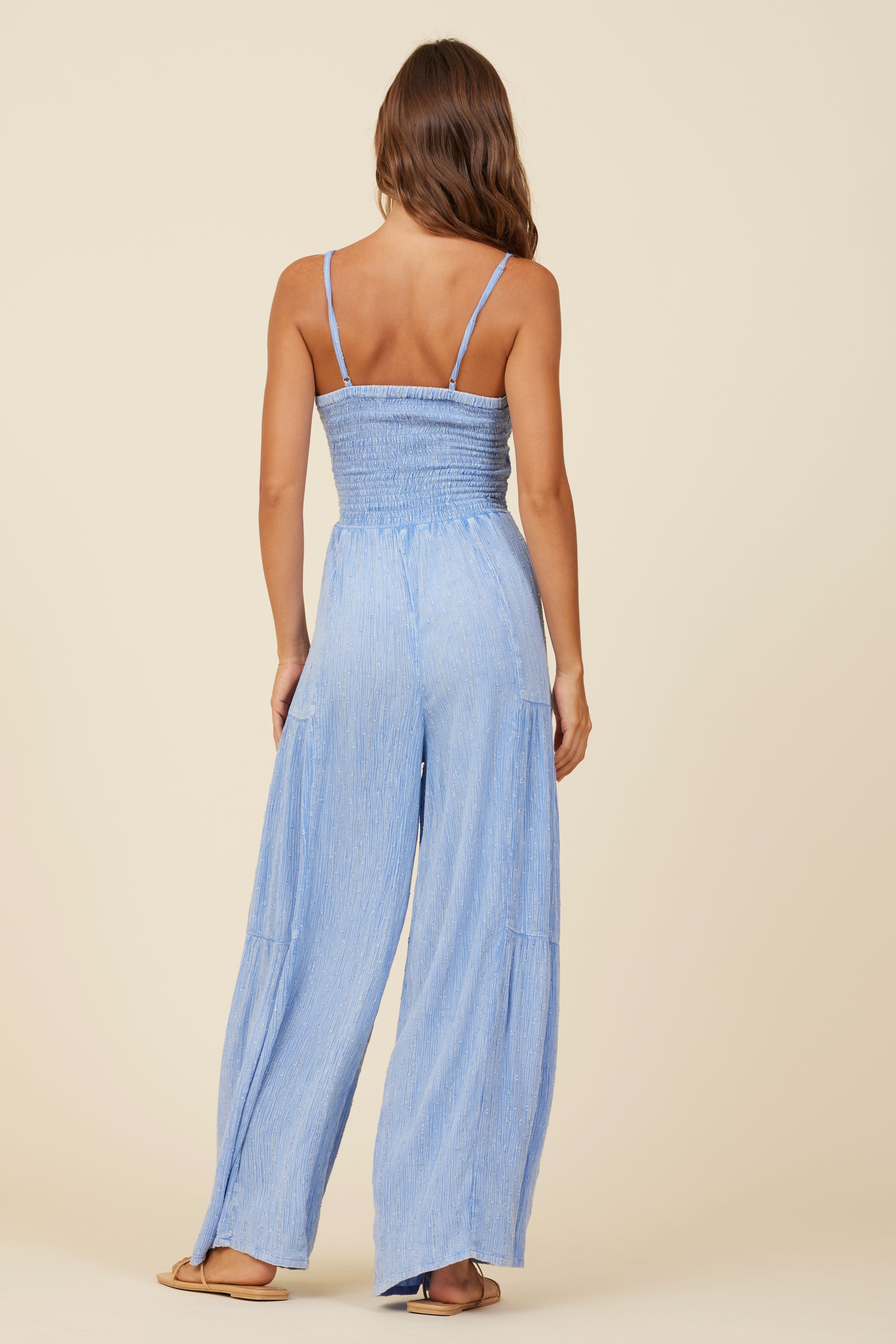Washed Blue Washed Metallic Jumpsuit
