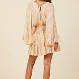 Cream Blush Tonal Textured Cover Up Dress