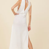 White Crepe Knit Max Cover Up Dress