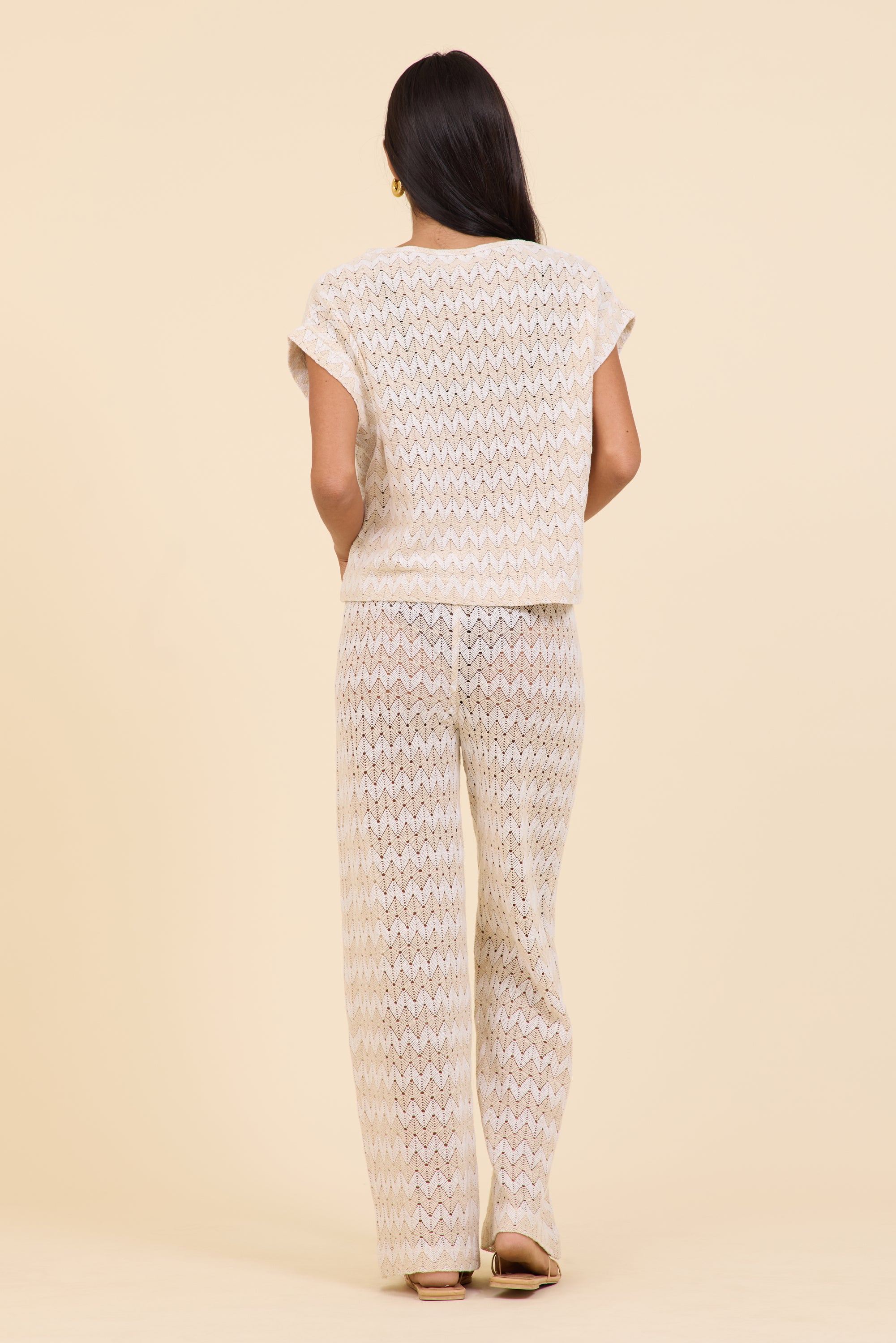 Cabana Stripe Textured Woven Crop Tee