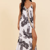 Midnight Palm Printed Coverup Tank Dress