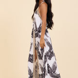 Midnight Palm Printed Coverup Tank Dress