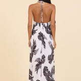 Midnight Palm Printed Coverup Tank Dress