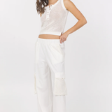 VH Jersey Knit Open Crochet Cargo Pants