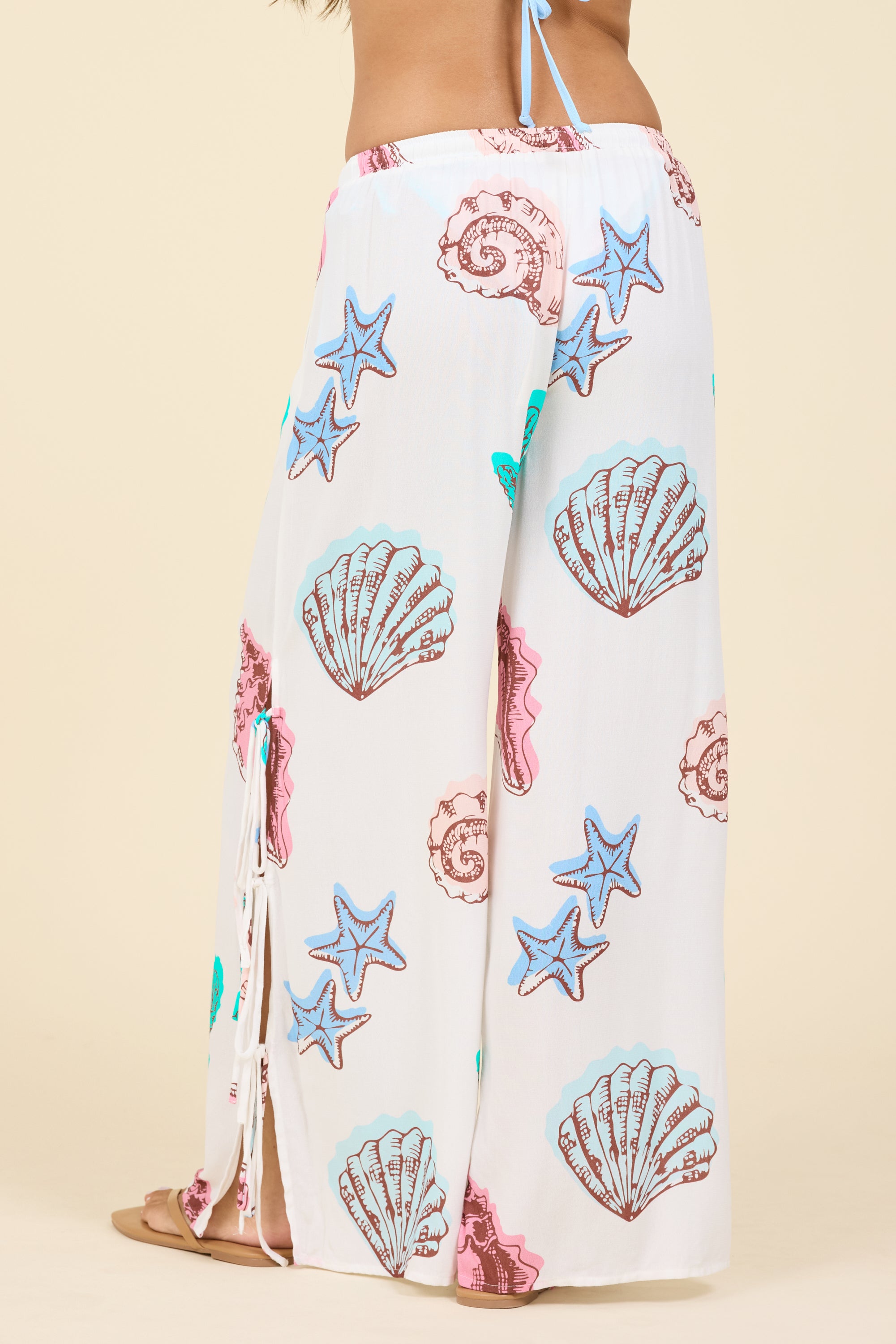 Seascape Crepe Wide Leg Pants