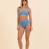 Orchid Blue Krinkle by SG Scoop Neck Top