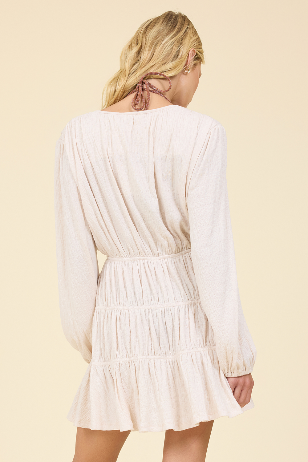 Crinkle Knit Tiered Dress