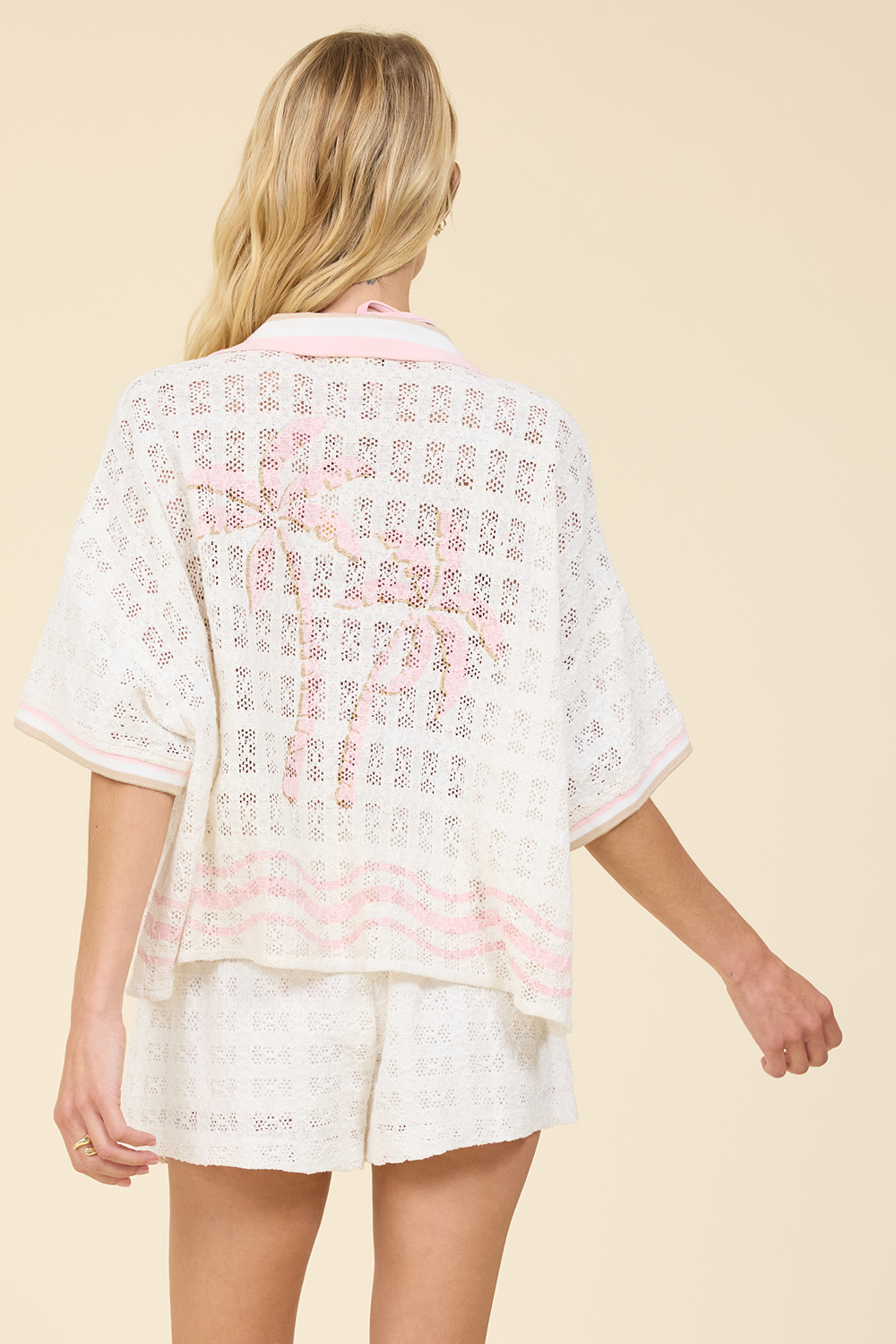 Crochet Printed Button Down