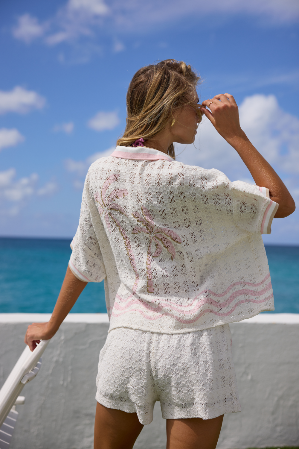 Crochet Printed Button Down