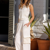 VH Jersey Knit Open Crochet Cargo Pants