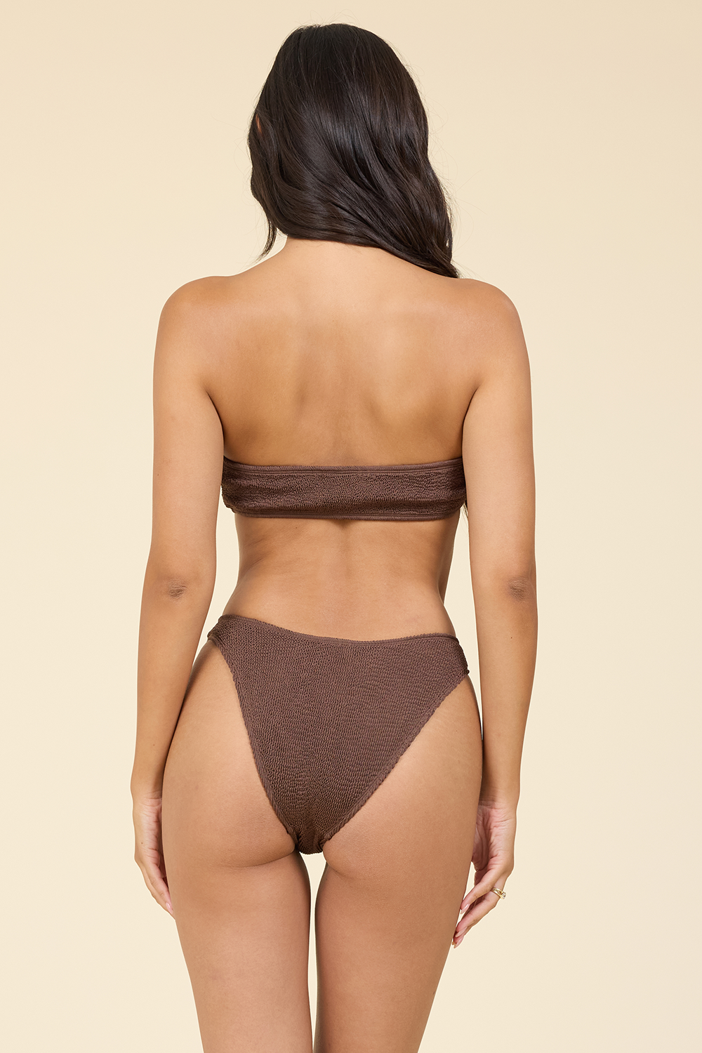 Krinkle Front Tie Bandeau Top - Cocoa Beach