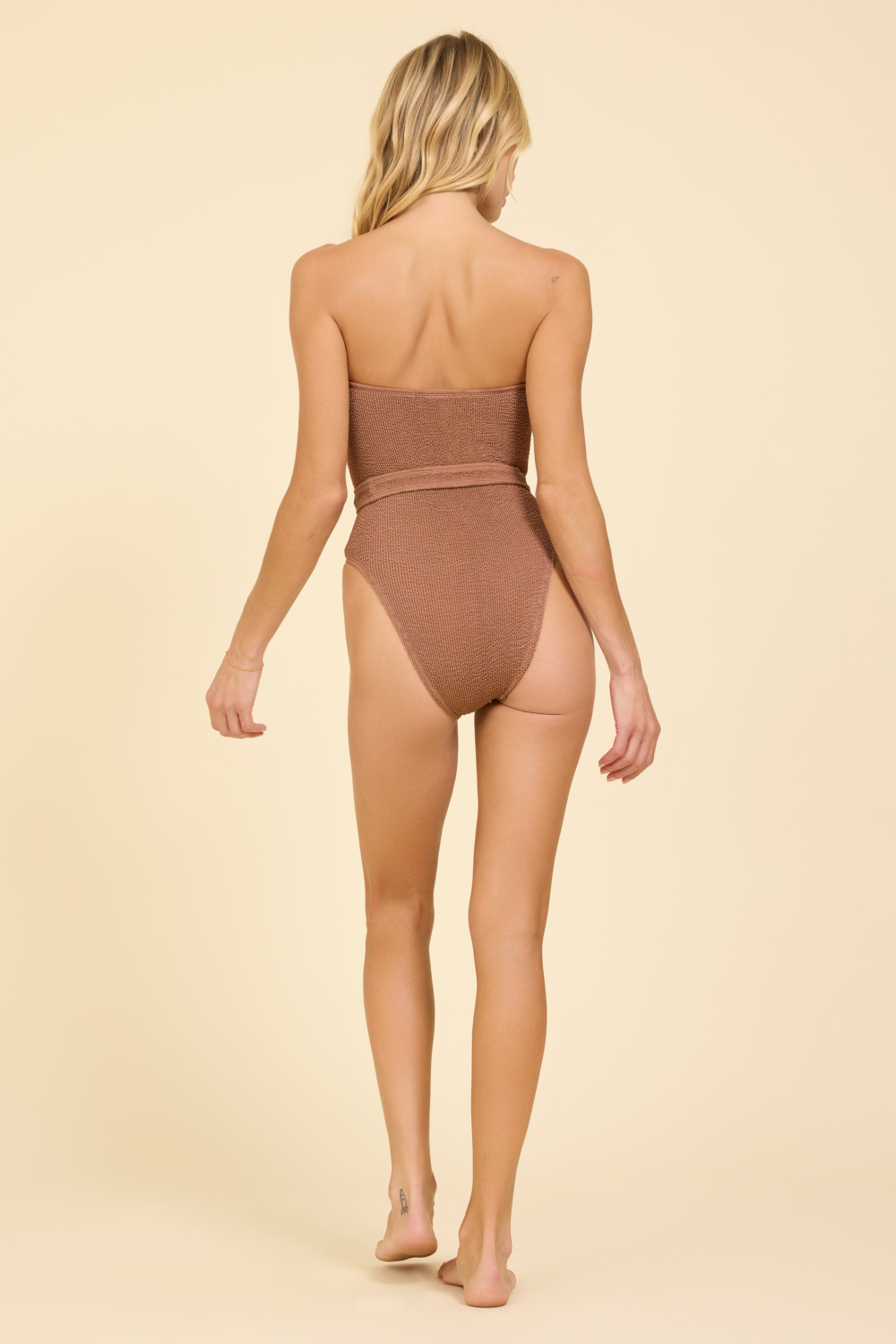 Krinkle Tube Op With Belt - Caramel