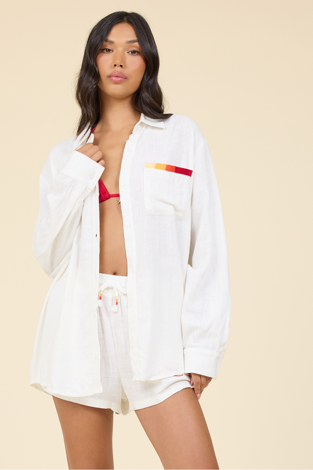 Ombre Embroidered Button Down