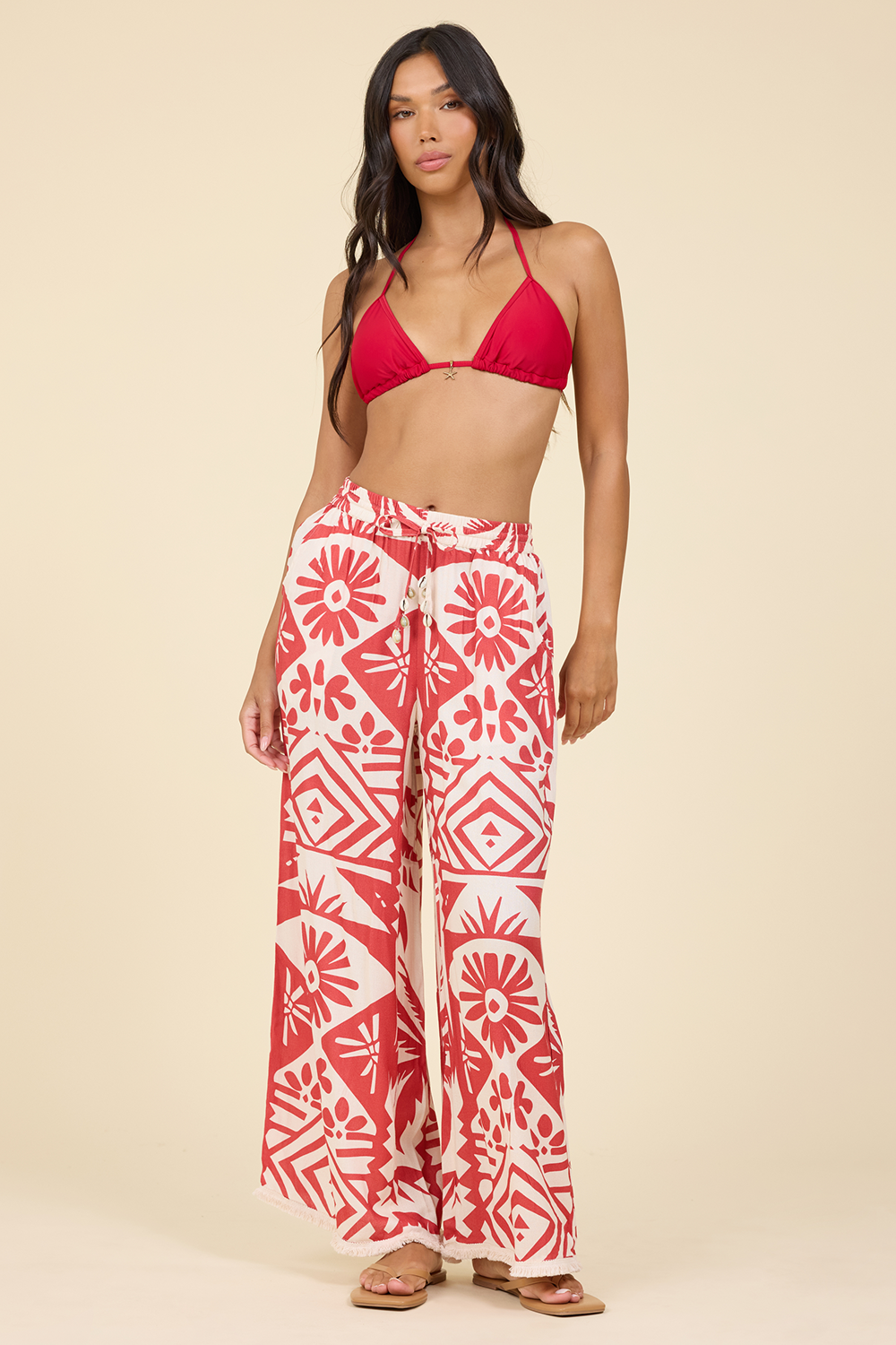 Printed Wide Leg Pants