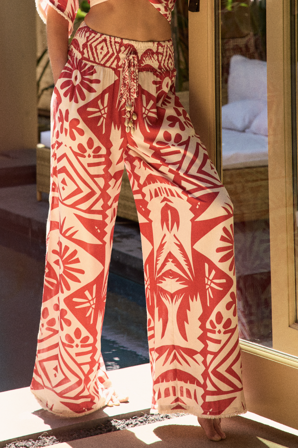 Printed Wide Leg Pants