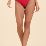 Sunset Red Krinkle by SG High Waist Bottom