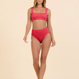 Sunset Red Kirinkle by SG Scoop Neck Top