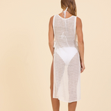 Summer White Mesh Cover Up Dress