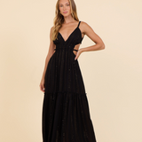 Black Scrunch Maxi Dress