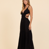 Black Scrunch Maxi Dress