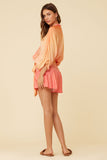 Sunset Ombre Dip Dye Satin Front Shorts