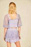 Lavender Eyelet Puff Sleeve Top