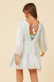 Mid Summer Stripe Satin Tiered Cover Up