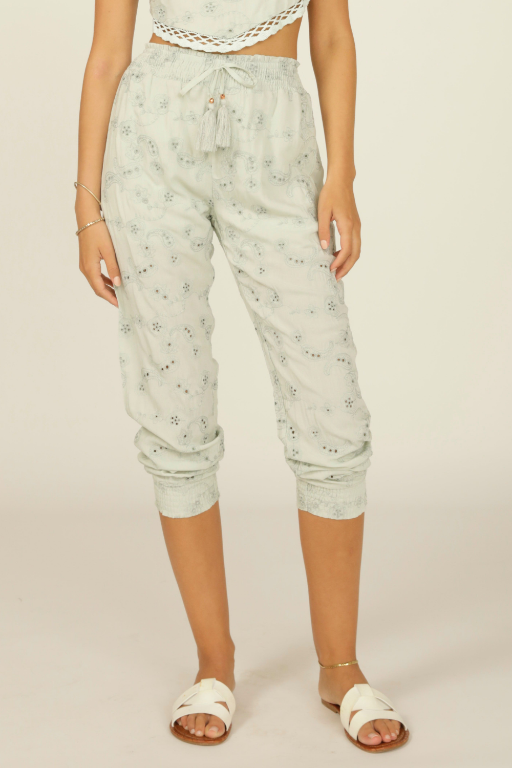 Seaport Sage Paisley Embroidery Pant